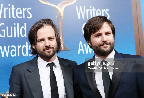 Matt Duffer and Ross Duffer arrive to the 2018 Writers Guild Awards L.A. Ceremony held at The Beverly Hilton Hotel on February 11, 2018 in Beverly...