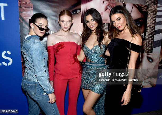 Camren Bicondova, Larsen Thompson, Victoria Justice, and Madison Reed attend the Maybelline New York x V Magazine Party at the Nomo Soho Hotel on...