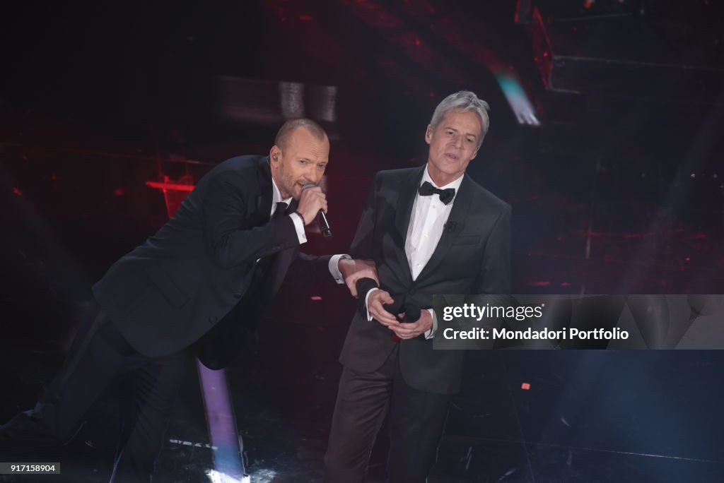 Biagio Antonacci with Claudio Baglioni at Festival di Sanremo