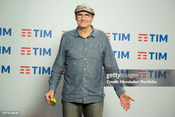 American singer James Taylor at 68th Festival di Sanremo press room. Sanremo, February 7th 2018