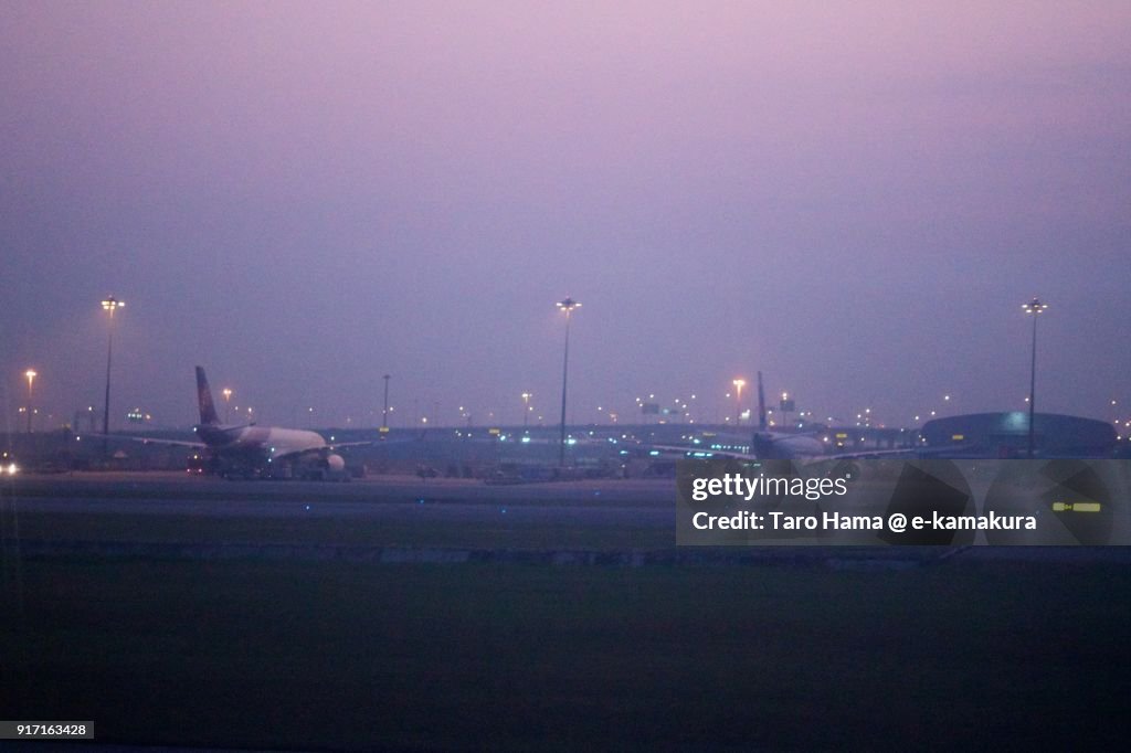 Suvarnabhumi International Airport in Thailand in the morning