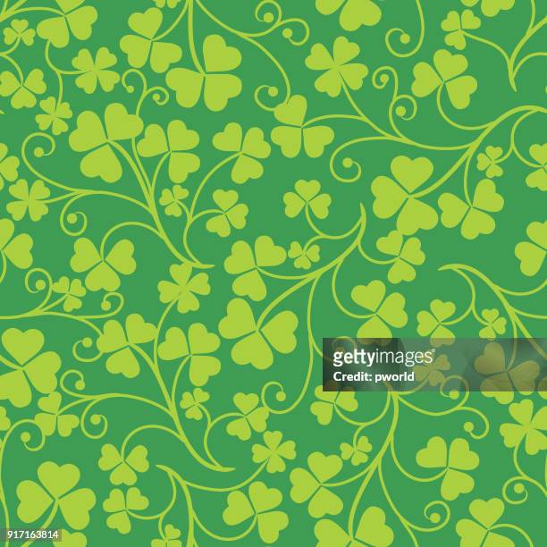 clover seamless pattern . - clover leaf shape stock illustrations