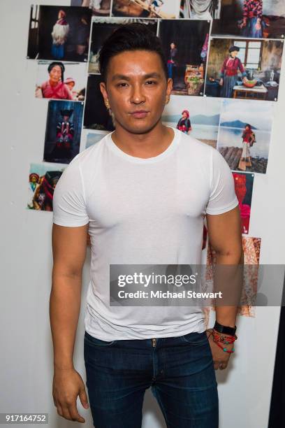 Prabal Gurung poses backstage before his fashion show during New York Fashion Week at Gallery I at Spring Studios on February 11, 2018 in New York...