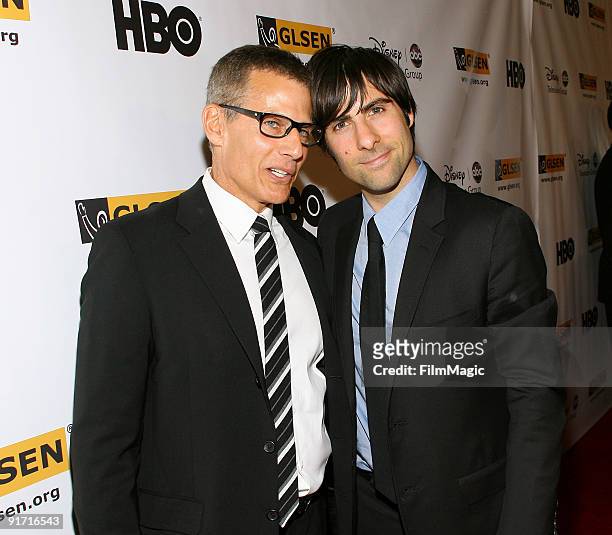 S Michael Lombardo and Jason Schwartzman arrive to the 5th Annual GLSEN Respect Awards held at the Beverly Hills Hotel on October 9, 2009 in Beverly...