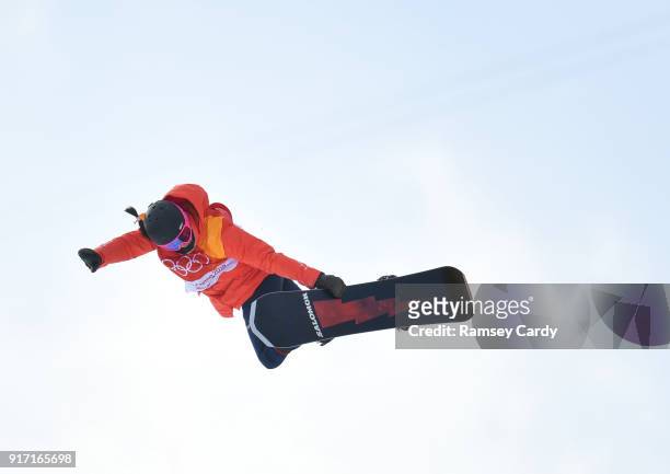 Pyeongchang-gun , South Korea - 12 February 2018; Sophie Rodriguez of France in action during the Ladies Halfpipe Qualification on day three of the...