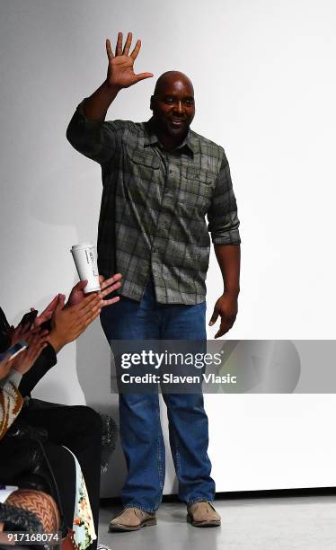 Designer Travis Hamilton walks the runway at Negris LeBrum fashion show during February 2018 New York Fashion Week on February 11, 2018 in New York...