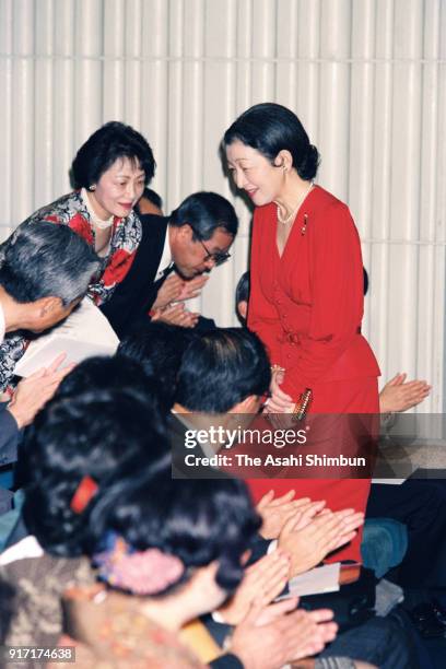 Empress Michiko attends a charity concert on December 2, 1991 in Tokyo, Japan.