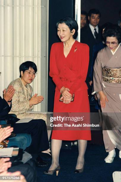 Empress Michiko attends a charity concert on December 2, 1991 in Tokyo, Japan.