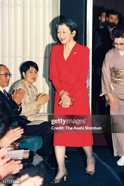 Empress Michiko attends a charity concert on December 2, 1991 in Tokyo, Japan.