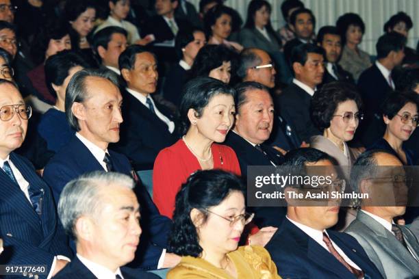 Empress Michiko attends a charity concert on December 2, 1991 in Tokyo, Japan.