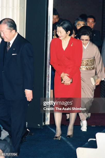 Empress Michiko attends a charity concert on December 2, 1991 in Tokyo, Japan.