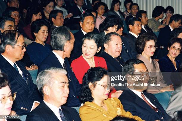 Empress Michiko attends a charity concert on December 2, 1991 in Tokyo, Japan.