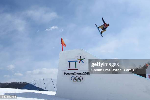 Seppe Smits of Belgium in action during the Men's Slopestyle Snowboard competition at Phoenix Snow Park on February11, 2018 in PyeongChang, South...