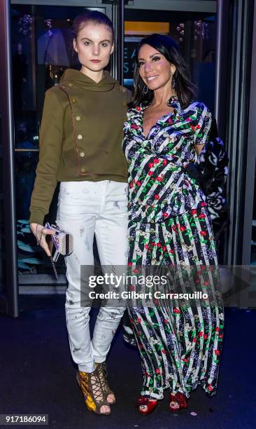 Model Christine Staub and mother, TV personality Danielle Staub are seen arriving to the Carmen Marc Valvo fashion show during New York Fashion Week...