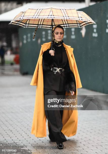 Mademoiselle Meme is seen outside the Tibi show during New York Fashion Week: Women's A/W 2018 on February 11, 2018 in New York City.