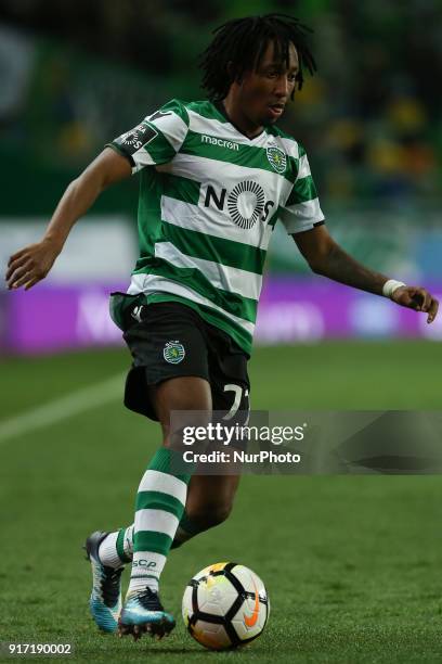 Sporting CP forward Gelson Martins from Portugal during the Premier League 2017/18 match between Sporting CP and CD Feirense at Estadio Jose Alvalade...