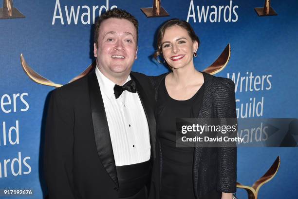 Neil Casey and Meredith Casey attend the 2018 Writers Guild Awards L.A. Ceremony at The Beverly Hilton Hotel on February 11, 2018 in Beverly Hills,...