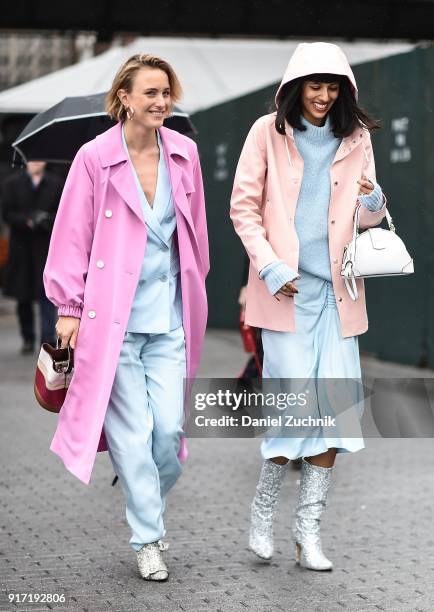 Rebecca Laurey and Babba Canales Rivera are seen outside the Tibi show during New York Fashion Week: Women's A/W 2018 on February 11, 2018 in New...