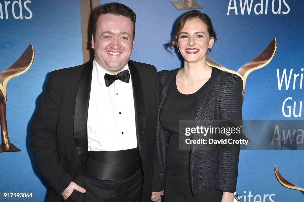 Neil Casey and Meredith Casey attend the 2018 Writers Guild Awards L.A. Ceremony at The Beverly Hilton Hotel on February 11, 2018 in Beverly Hills,...