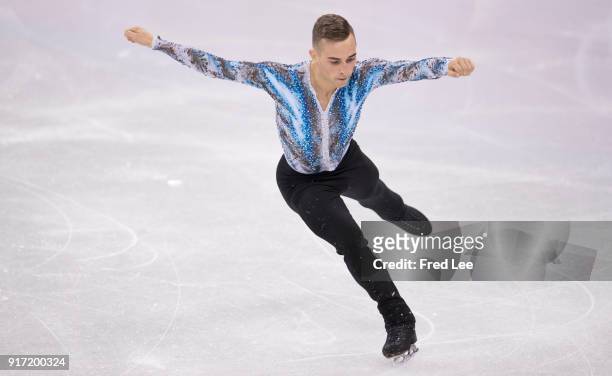 Adam Rippon of the United States skates during the Men's Single Skating section of the Team Event on day three of the PyeongChang 2018 Winter Olympic...