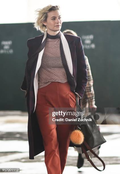 Zanita Whittington is seen outside the Tibi show during New York Fashion Week: Women's A/W 2018 on February 11, 2018 in New York City.