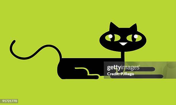 elegant kitty - cat lying down stock illustrations