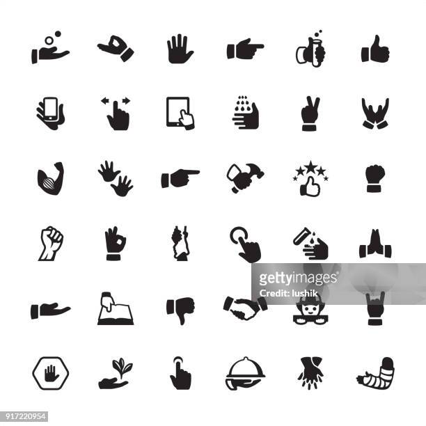 hand-gesturing icons set - pistole imitieren stock-grafiken, -clipart, -cartoons und -symbole
