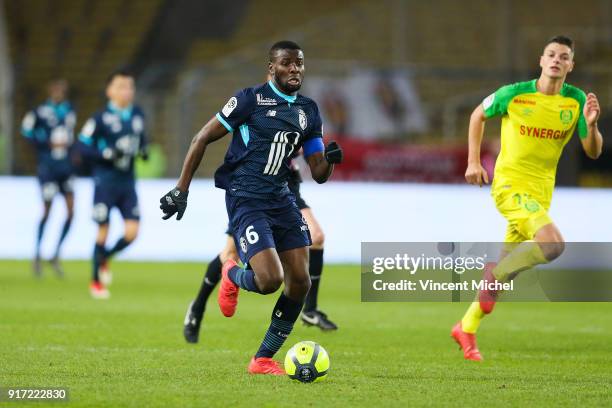 Ibrahim Amadou of Lille during the Ligue 1 match between Nantes and Lille OSC at Stade de la Beaujoire on February 11, 2018 in Nantes, .