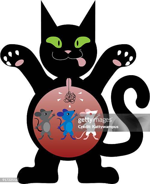 stockillustraties, clipart, cartoons en iconen met party in my tummy - animal digestive system