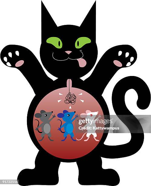 party in my tummy - animal digestive system stock illustrations