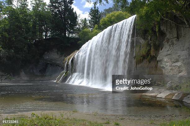 waterfall, river rere, new zealand - gisborne stock pictures, royalty-free photos & images