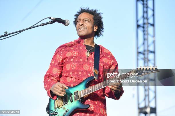Guitarist Al Anderson, formerly of Bob Marley & The Wailers, performs onstage with The Original Wailers during day 2 of the One Love Cali Festival at...