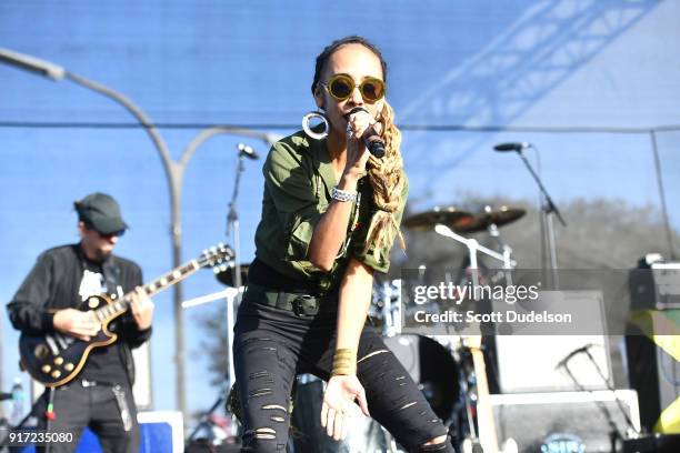 Singer Nattali Rize performs onstage during day 2 of the One Love Cali Festival at The Queen Mary on February 11, 2018 in Long Beach, California.