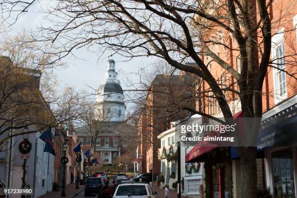 historic district in annapolis - annapolis stock pictures, royalty-free photos & images