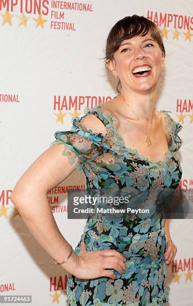 Actress Amanda Pennington arrives at the Breakthrough Performers reception as part of the 17th annual Hamptons International Film Festival at the...
