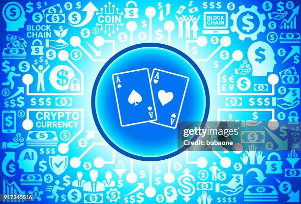 ace of spades und herz-symbol auf geld und kryptowährung hintergrund - gambling chip stock-grafiken, -clipart, -cartoons und -symbole