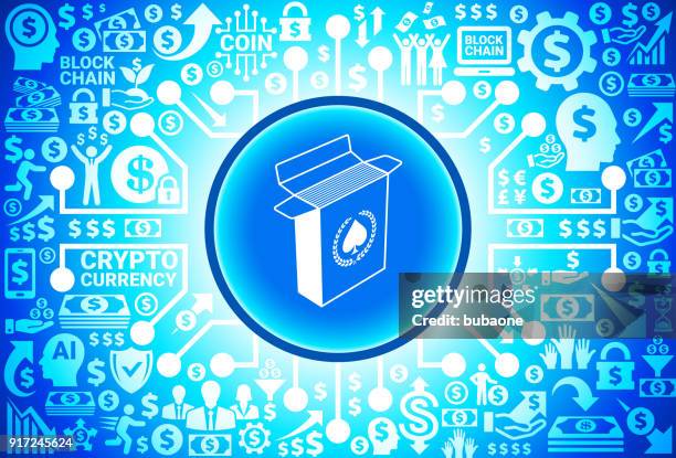 offene spielkarte box symbol auf geld und kryptowährung hintergrund - gambling chip stock-grafiken, -clipart, -cartoons und -symbole