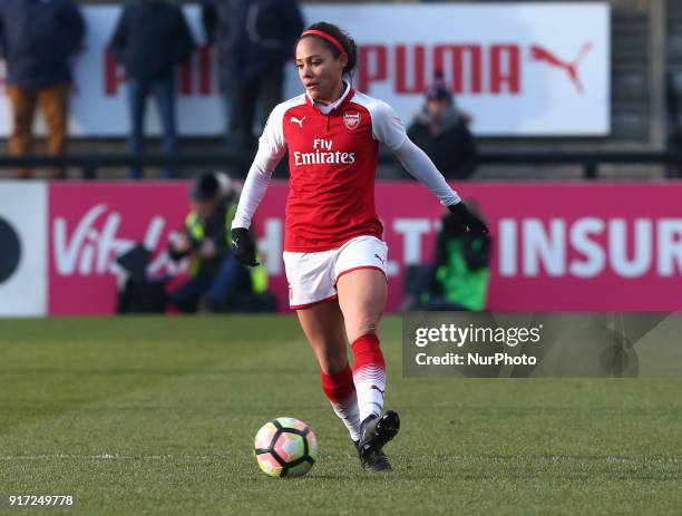 Alex Scott of Arsenal during Women's Super League 1match between Arsenal against Yeovil Town Ladies at Meadow Park Boreham wood FC on 10 Feb 2018