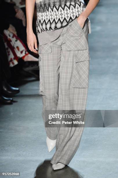 Model, fashion detail, walks the runway during the Prabal Gurung fashion show during New York Fashion Week at Gallery I at Spring Studios on February...