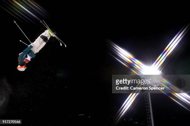 Matt Graham of Australia warms up ahead of the Freestyle Skiing Men's Moguls Final on day three of the PyeongChang 2018 Winter Olympic Games at...