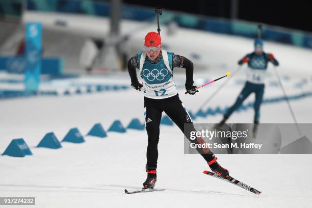 Franziska Hildebrand of Germany competes during the Women's Biathlon 10km Pursuit on day three of the PyeongChang 2018 Winter Olympic Games at...