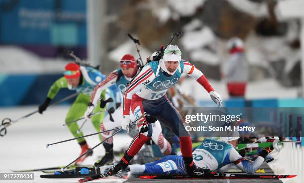 Timofei Lapshin of Korea competes during the Men's Biathlon 12.5km Pursuit on day three of the PyeongChang 2018 Winter Olympic Games at Alpensia...