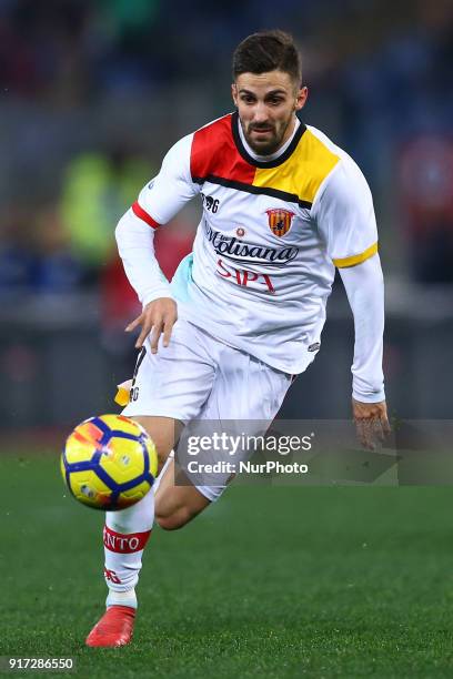 Marco DAlessandro of Benevento during the serie A match between AS Roma and Benevento Calcio at Stadio Olimpico on February 11, 2018 in Rome, Italy.