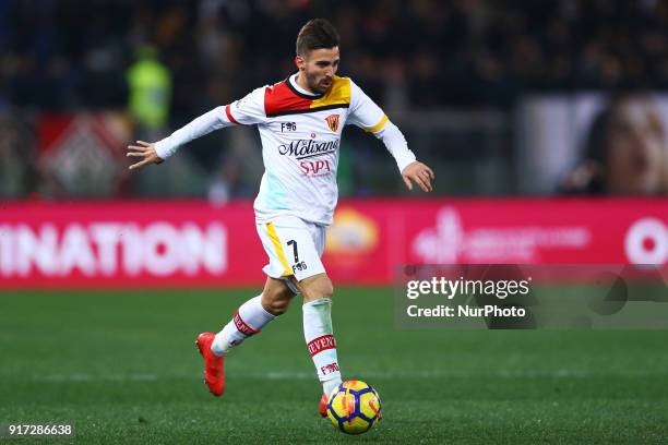 Marco DAlessandro of Benevento during the serie A match between AS Roma and Benevento Calcio at Stadio Olimpico on February 11, 2018 in Rome, Italy.