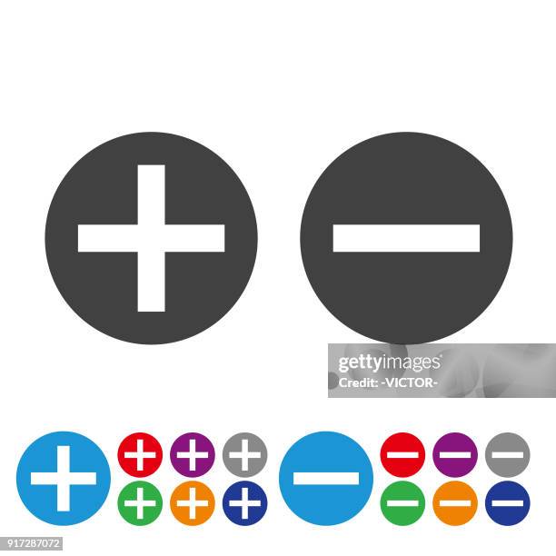 addieren und subtrahieren von icons - grafik icon serie - additionstaste stock-grafiken, -clipart, -cartoons und -symbole
