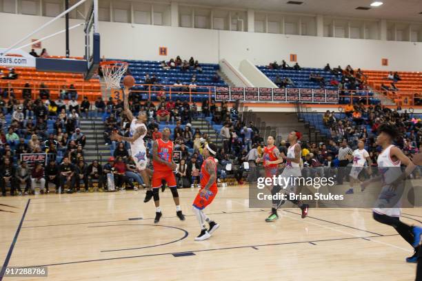 General view of 'Flow Weekend' Celebrity Basketball Bash game at Talmadge L. Hill Field House at Morgan State University on February 11, 2018 in...