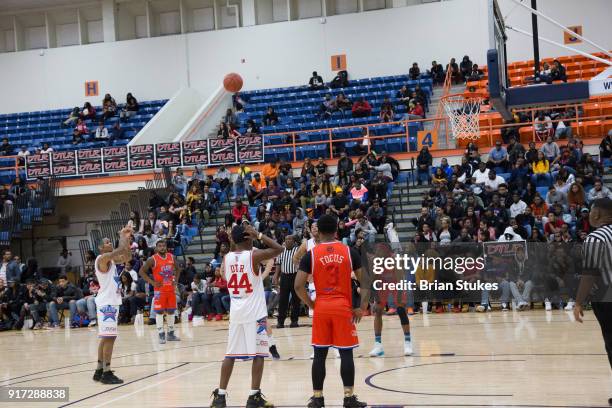 General view of 'Flow Weekend' Celebrity Basketball Bash game at Talmadge L. Hill Field House at Morgan State University on February 11, 2018 in...