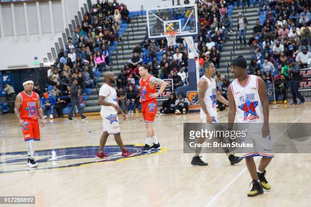 General view of 'Flow Weekend' Celebrity Basketball Bash game at Talmadge L. Hill Field House at Morgan State University on February 11, 2018 in...