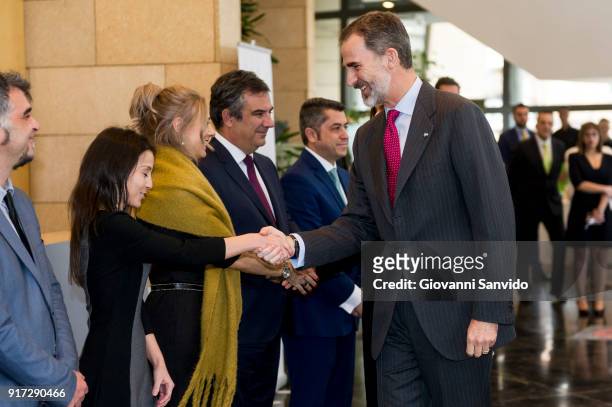 King Felipe VI of Spain attends Innovation and Design Awards 2017 at Teatro del Bosque on February 12, 2018 in Madrid, Spain.