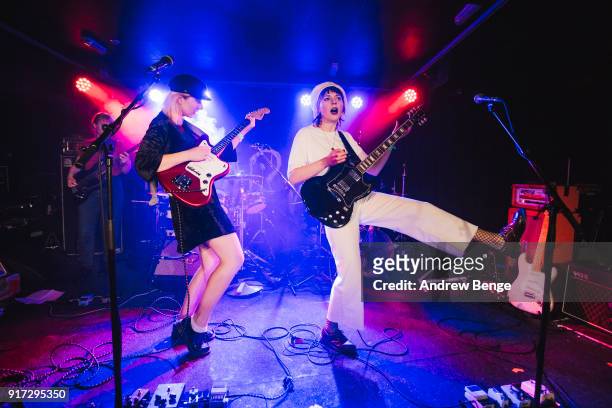 Laura Lee and Andreya Casablanca of Gurr perform at The Wardrobe on February 10, 2018 in Leeds, England.